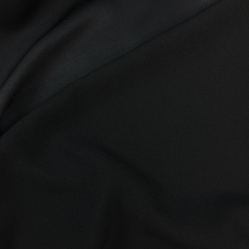 Tissu crêpe envers satin noir Cristina - par 10cm -  Mercerine