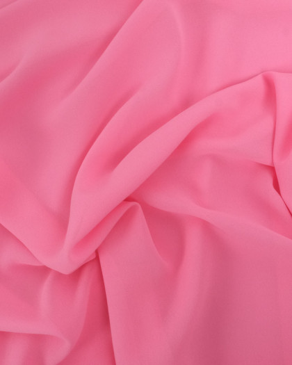 Tissu Crepe Georgette Rose Bonbon - Mercerine