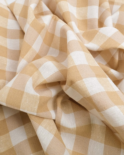 Tissu Vichy Nougat Menorca - 280 cm - Oeko-Tex - Mercerine