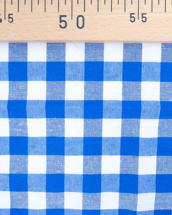 Tissu Vichy Bleu Roi Menorca - 280 cm - Oeko-Tex - Oekotex