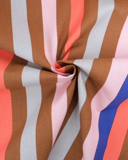 Tissu Demi Natte Rayures Colorées - Mercerine
