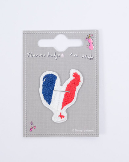 Ecusson Thermocollant Petit Coq Tricolore - Mercerine