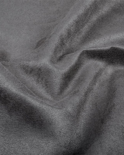 Tissu Velours Microfibre Ameublement Anthracite - Mercerine