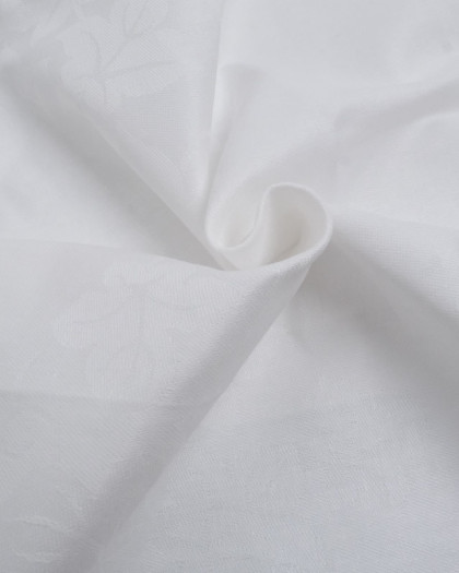 Tissu Damassé Blanc Motif Vigne - Mercerine
