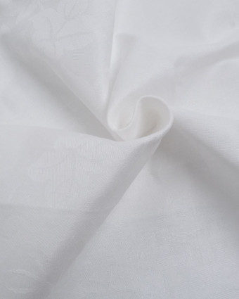 Tissu Damassé Blanc Motif Vigne - Mercerine
