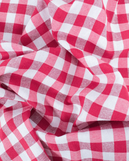 Tissu Vichy Rouge Menorca - Oekotex - Mercerine