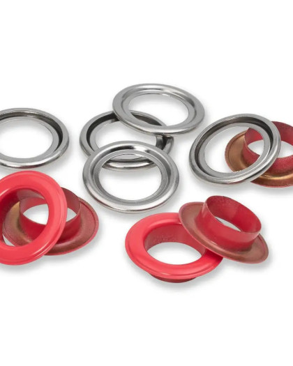 Œillets avec rondelles 14mm rouge - Prym - Mercerine