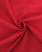 Tissu Velours Grosses Côtes Rouge - Armand