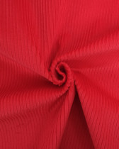 Tissu Velours Côtelé Stretch Rouge - Maé