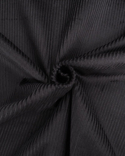 Tissu Velours Côtelé Stretch Noir - Oeko-Tex - Mercerine