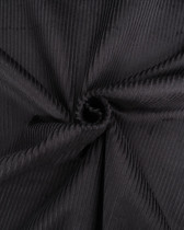 Tissu Velours Côtelé Stretch Noir - Maé