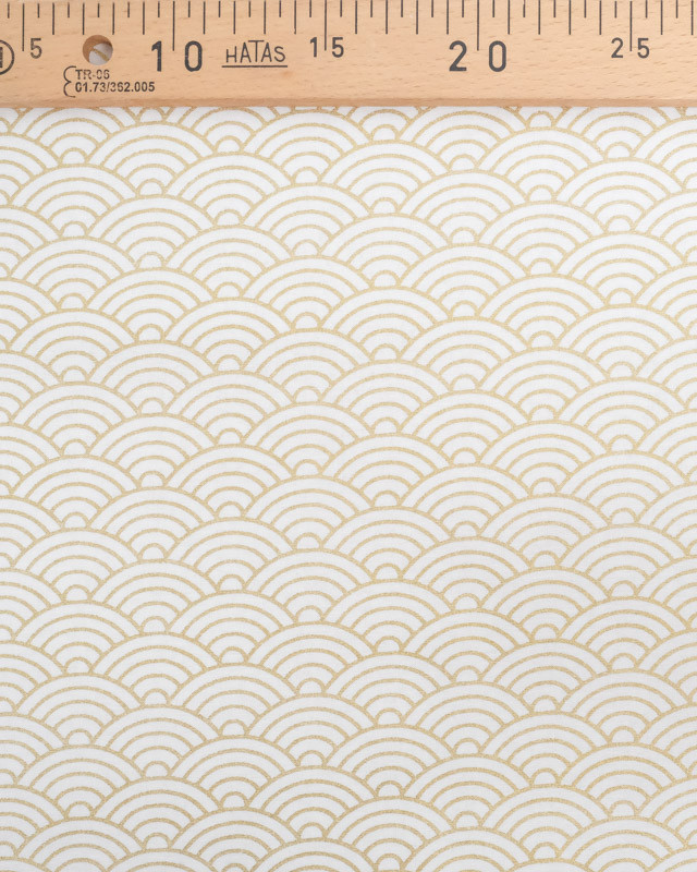 Tissu Coton Eventail Lurex Ecru - Mercerine