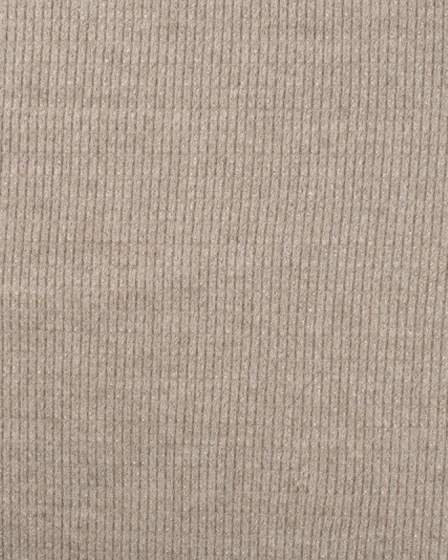 Tissu Maille Côtelé Lurex Beige - Mercerine
