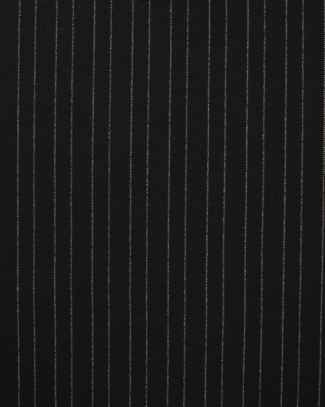 Tissu Jersey Noir Rayures Lurex Argent  - Mercerine