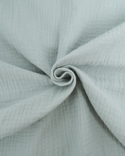 Tissu Double Gaze Vert Tendre Oeko-tex Thaïs - Mercerine