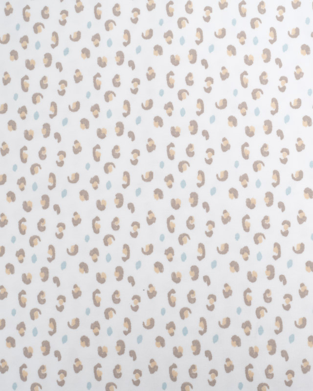 Tissu Jersey Ecru Petit Léopard - Oeko-tex - Mercerine