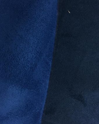Suédine Bleu roi - Bleu Marine Volteface - par 10cm