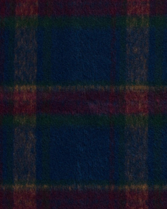 Tissu À Carreau Bleu Pour Manteau léger Bleu Marine - Mercerine