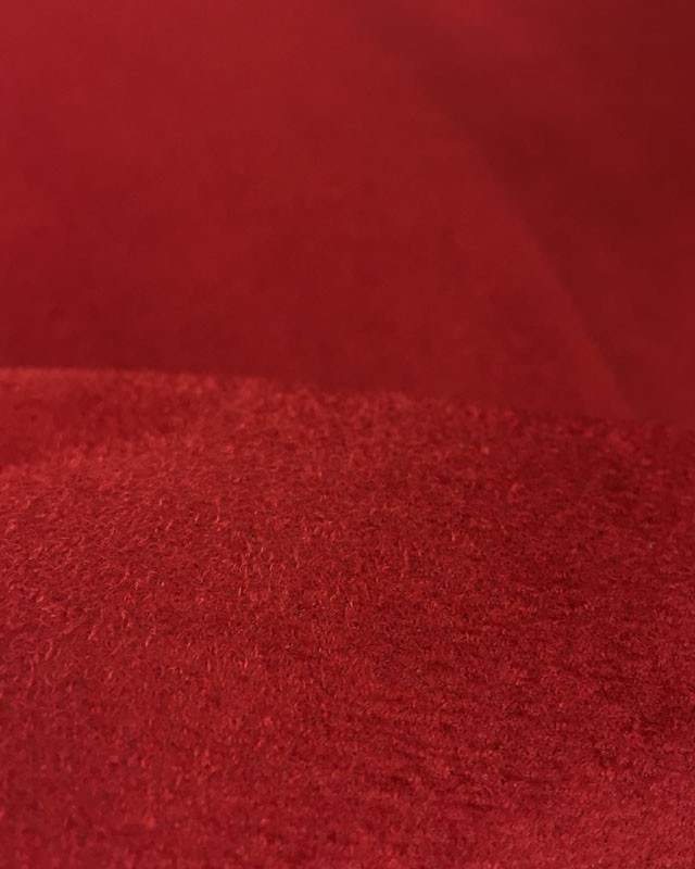 Suédine Vermillon - Cerise Rouge - par 10cm