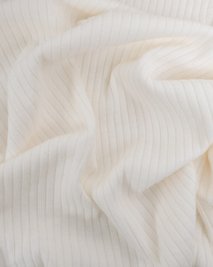 Tissu Maille Côtelé Doux Ecru - Oeko-Tex  - Mercerine