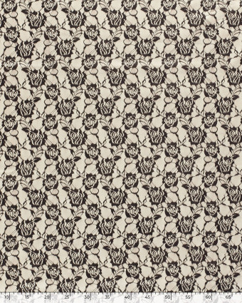 Tissu Milano Ecru Jolie Dentelle Noire - Oeko-Tex - Mercerine