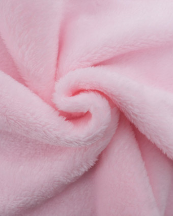 Tissu doudou uni rose au mètre - Mercerine