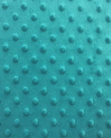 Tissu minky Pois Bleu Canard x10cm