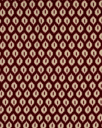 Satin De Viscose Joli Motif Géométrique Ethnique Bordeaux - Mercerine