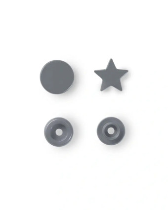 Bouton pression -Color Snaps étoile - gris argent- Prym - Mercerine - Mercerie