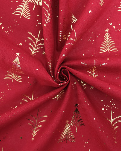 Toile Canvas Noël Rouge Sapin Doré - Mercerine