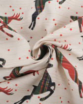 Tissu Noël Beige Rennes Lurex Or Oeko-Tex