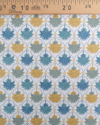 Tissu Coton Imprimé Floral Bleu vert - Mercerine