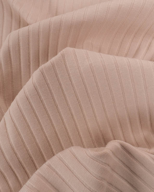 Tissu Jersey Côtelé Uni Nude - Mercerine