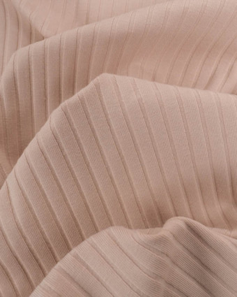 Tissu Jersey Côtelé Uni Nude - Mercerine