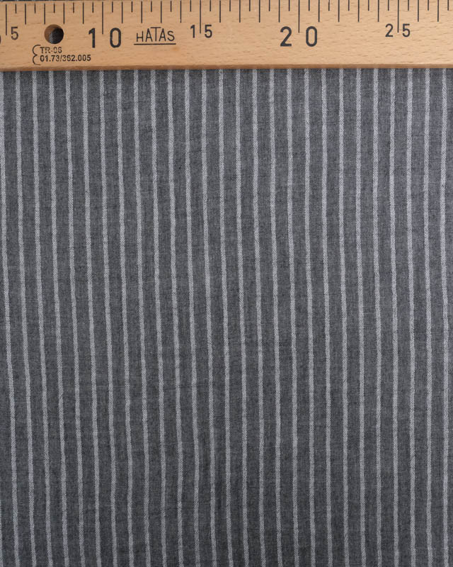 Tissu Double Gaze Anthracite à Rayures - Mercerine