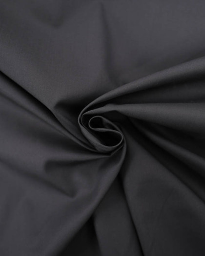 Popeline De Coton Premium Noir Unie Oeko-Tex - Mercerine