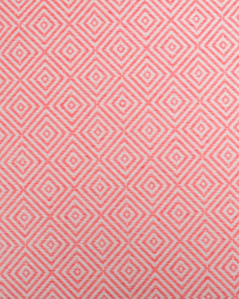 Tissu Jacquard Motif Losange Corail - Mercerine