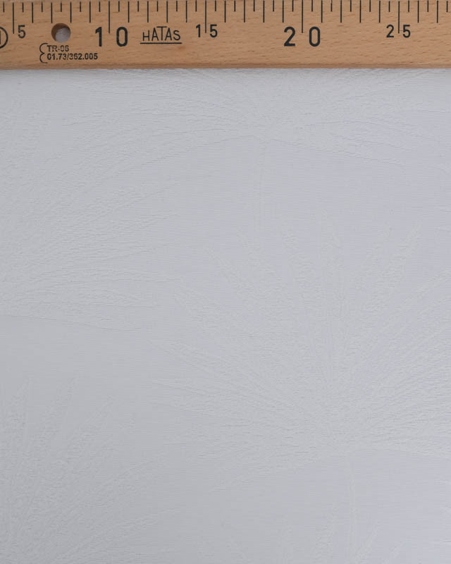 Tissu Jacquard Blanc Motif Palmier Ton sur Ton - Mercerine