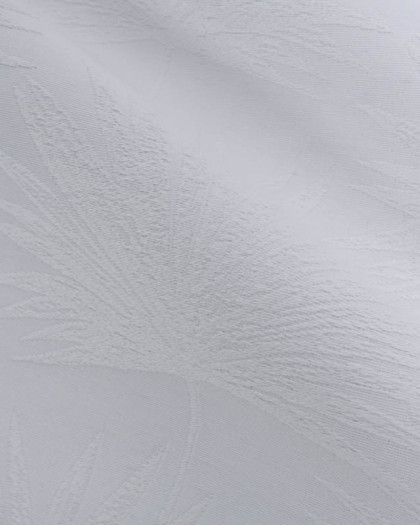 Tissu Jacquard Blanc Motif Palmier Ton sur Ton - Mercerine