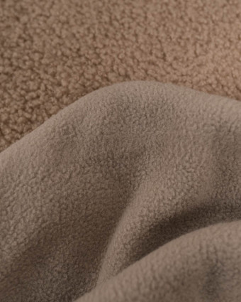Tissu Petites Petites Bouclettes Taupe Envers Polaire 