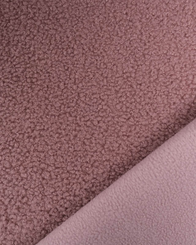 Tissu Petite Bouclette Vieux Rose Envers Polaire Très Doux - Mercerine