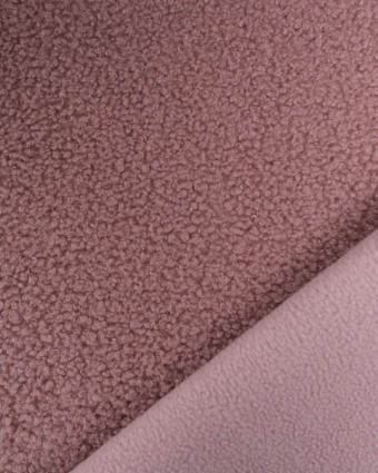 Tissu Petites Petites Bouclettes Vieux Rose Envers Polaire 