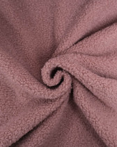 Tissu Petites Petites Bouclettes Vieux Rose Envers Polaire
