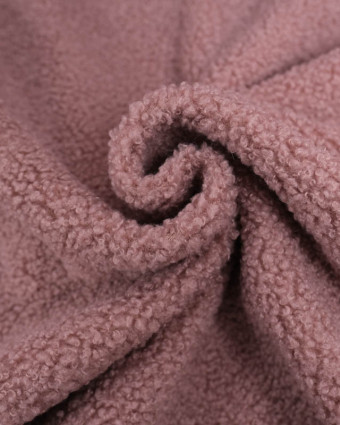 Tissu Petite Bouclette Vieux Rose Envers Polaire Très Doux - Mercerine