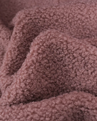 Tissu Petites Petites Bouclettes Vieux Rose Envers Polaire 