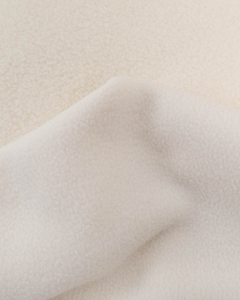 Tissu Petites Petites Bouclettes Ecru Envers Polaire 