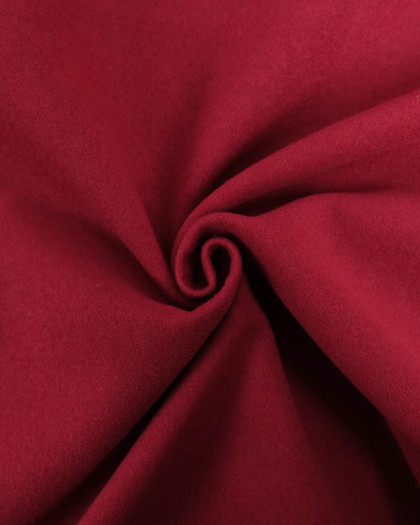 Tissu Effet Drap de Laine Uni Bordeaux - Mercerine