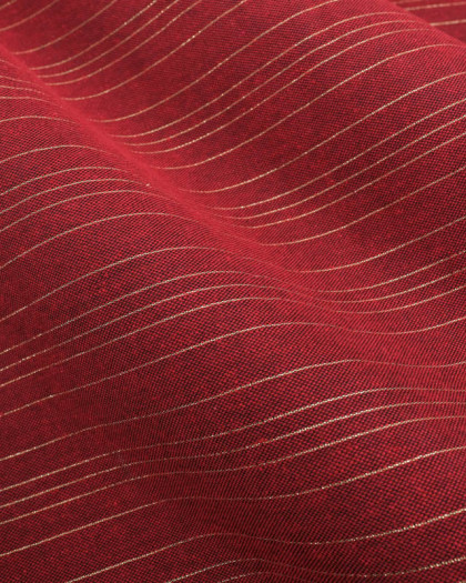 Tissu Noël Rouge Rayures Dorées  - 280cm - 280cm - Mercerine