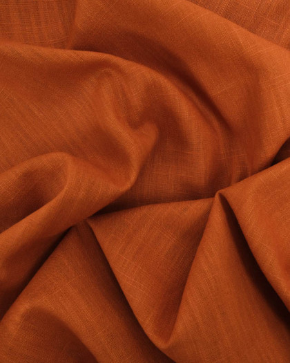 Tissu 100% Lin Uni Cognac - Mercerine