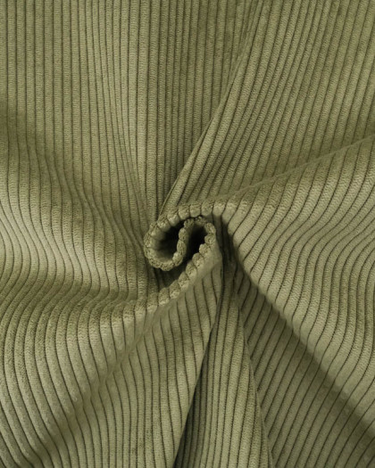 Velours Côtelé Ameublement Belém Olive - Mercerine